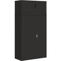 vidaXL File Cabinet Black 90x40x180 cm Steel, Black