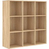 vidaXL Book Cabinet Sonoma Oak 98x30x98 cm Engineered Wood, Brown