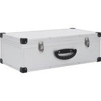 vidaXL Cd Case for 80 Cds Aluminium Abs Silver, Silver