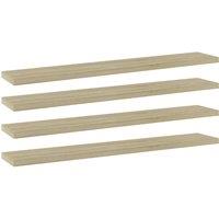 vidaXL Bookshelf Boards 4 Pcs Sonoma Oak 60x10x1.5 cm Engineered Wood, Brown