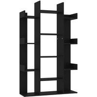 vidaXL Book Cabinet Black 86x25.5x140 cm Engineered Wood, Black