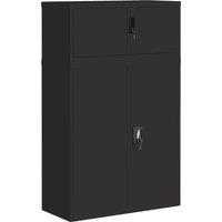 vidaXL File Cabinet Black 90x40x145 cm Steel, Black