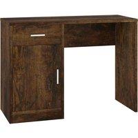 vidaXL Desk With Drawer&cabinet Smoked Oak 100x40x73 cm Engineered Wood, Brown