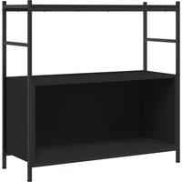 vidaXL Bookshelf Black 80x30x78.5 cm Engineered Wood and Iron, Black