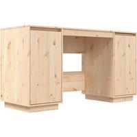 vidaXL Desk 140x50x75 cm Solid Wood Pine, Brown