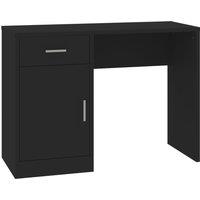 vidaXL Desk With Drawer&cabinet Black 100x40x73 cm Engineered Wood, Black