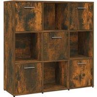 vidaXL Book Cabinet Smoked Oak 90x30x90 cm Engineered Wood, Brown