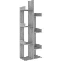 vidaXL Book Cabinet 48x25.5x140 cm Grey Sonoma Engineered Wood, Grey