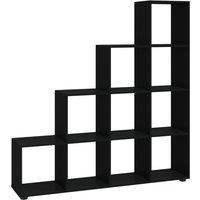 vidaXL Staircase Bookcase Black 142 cm Engineered Wood, Black