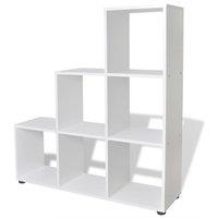 vidaXL Staircase Bookcase display Shelf 107 cm White, White