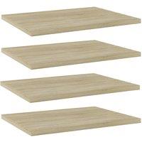 vidaXL Bookshelf Boards 4 Pcs Sonoma Oak 40x30x1.5 cm Engineered Wood, Brown