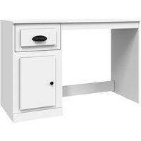 vidaXL Desk With Drawer White 115x50x75 cm Engineered Wood, White