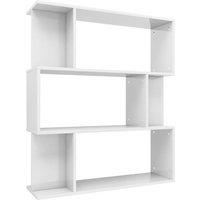 vidaXL Book Cabinet room Divider High Gloss White 80x24x96 cm Engineered Wood, White
