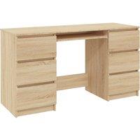 vidaXL Writing Desk Sonoma Oak 140x50x77 cm Engineered Wood, Brown