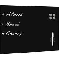 vidaXL Wall Mounted Magnetic Blackboard Glass 80x60 cm, Black