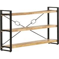vidaXL 3-tier Bookcase 140x30x80 cm Solid Mango Wood, Brown