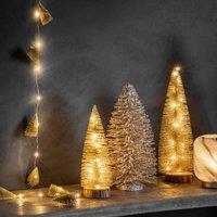 Crossland Grove Brush Tree Garland 15 Led Lights Gold 1500X25X25Mm