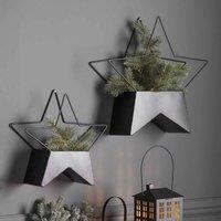 Crossland Grove Neptune Star Planter set Of 2 455X130X435Mm, Black