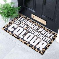 Artsy Mats Brown Leopard Print Doormat 70 X 40Cm , Multi