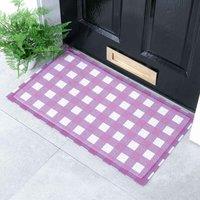 Artsy Mats Lilac Gingham Doormat 70 X 40Cm , Multi