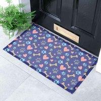 Artsy Mats Paws And Bones Dog Doormat Doormat 70 X 40Cm , Multi