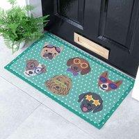 Artsy Mats Dogs On Polka Dots Doormat 70 X 40Cm , Multi
