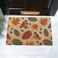 Artsy Mats Autumn Leaves Doormat 60 X 40Cm , Brown