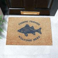 Artsy Mats Fishing Friends Welcome Doormat 60 X 40Cm , Brown