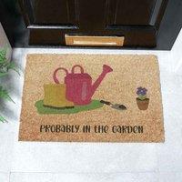 Artsy Mats Probably In The Garden Doormat 60 X 40Cm , Brown