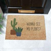 Artsy Mats Wanna See My Plants Doormat 60 X 40Cm , Brown