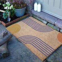 Artsy Mats Colour Abstract Doormat 90 X 60Cm , Brown