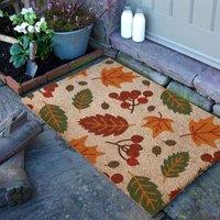 Artsy Mats Autumn Leaves Doormat 90 X 60Cm , Brown