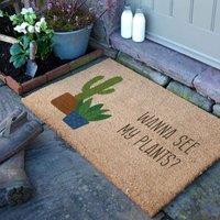 Artsy Mats Wanna See My Plants Doormat 90 X 60Cm , Brown