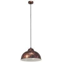 Eglo Truro 2 Antique Copper Industrial Pendant Light, Orange