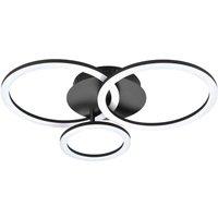 Eglo Parrapos-z Modern Black Steel Smart Control Colour Changing Ceiling Light W45cm, Black