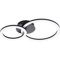 Eglo Parrapos-z Modern Black Steel Smart Control Colour Changing Ceiling Light W30cm, Black