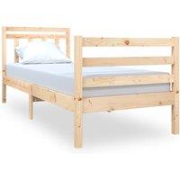 Vidaxl Bed Frame 75X190 Cm Small Single Solid Wood, Brown