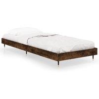 Vidaxl Bed Frame Smoked Oak 75X190 Cm 2Ft6 Small Single Engineered Wood, Brown
