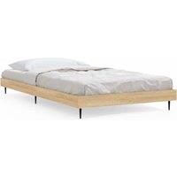 Vidaxl Bed Frame Sonoma Oak 100X200 Cm Engineered Wood, Brown