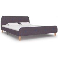 Vidaxl Bed Frame Taupe Fabric 150X200 Cm 5Ft King Size