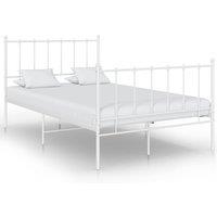 Vidaxl Bed Frame White Metal 120X200 Cm, White