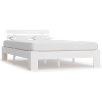 Vidaxl Bed Frame White Solid Pine Wood 120X200 Cm, White