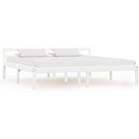 Vidaxl Bed Frame White Solid Pine Wood 160X200 Cm, White