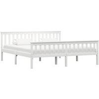 Vidaxl Bed Frame White Solid Pinewood 180X200 Cm 6Ft Super King, White