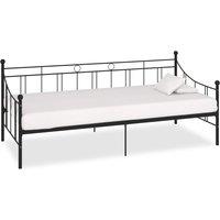 Vidaxl Daybed Frame Black Metal 90X200 Cm, Black