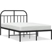 Vidaxl Metal Bed Frame With Headboard Black 120X200 Cm, Black