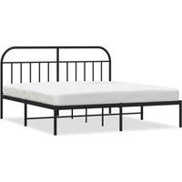 Vidaxl Metal Bed Frame With Headboard Black 180X200 Cm, Black