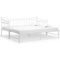 Vidaxl Pull-out Sofa Bed Frame White Metal 90X200 Cm, White