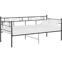 Vidaxl Sofa Bed Frame Black Metal 90X200 Cm, Black