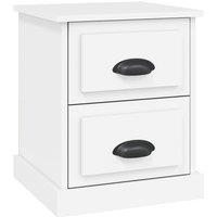 Vidaxl Bedside Cabinet White 39X39X47.5 Cm Engineered Wood, White